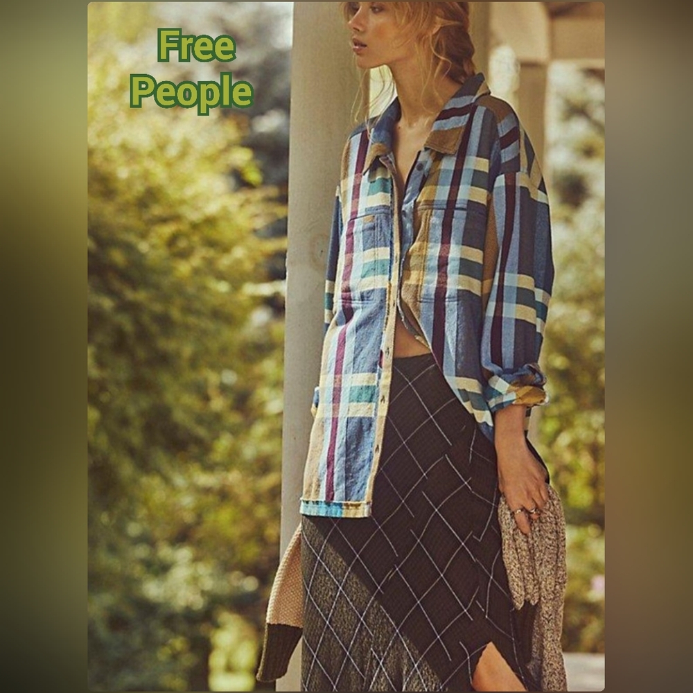 Free People We The Free So Long Summer Plaid Top Small NWT